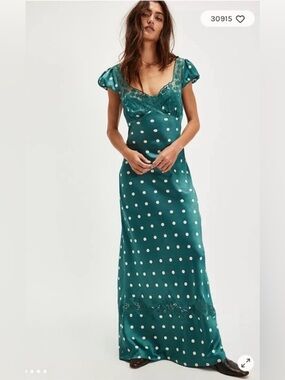 Free People butterfly babe polka dot maxi dress